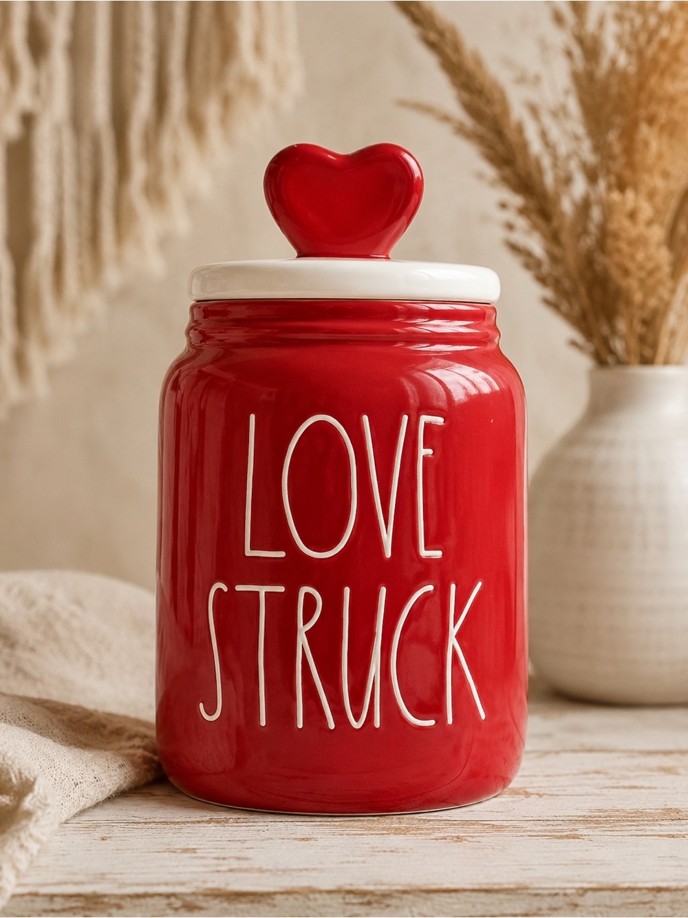 Rae Dunn Love‎ Struck Valentine Canister Heart Topper